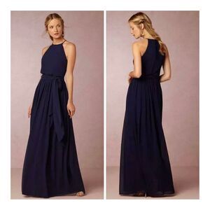 NWT Donna Morgan Chiffon Halter Alana Gown Size 4